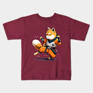 Another Martial Arts Pro Who Happens to be a Shiba Inu! Kids T-Shirt